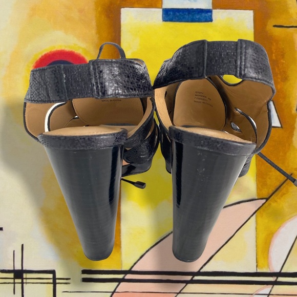 Coach Moreen Heels Black Platform Leather Women Shoes Size 8 B - Picture 12 of 17